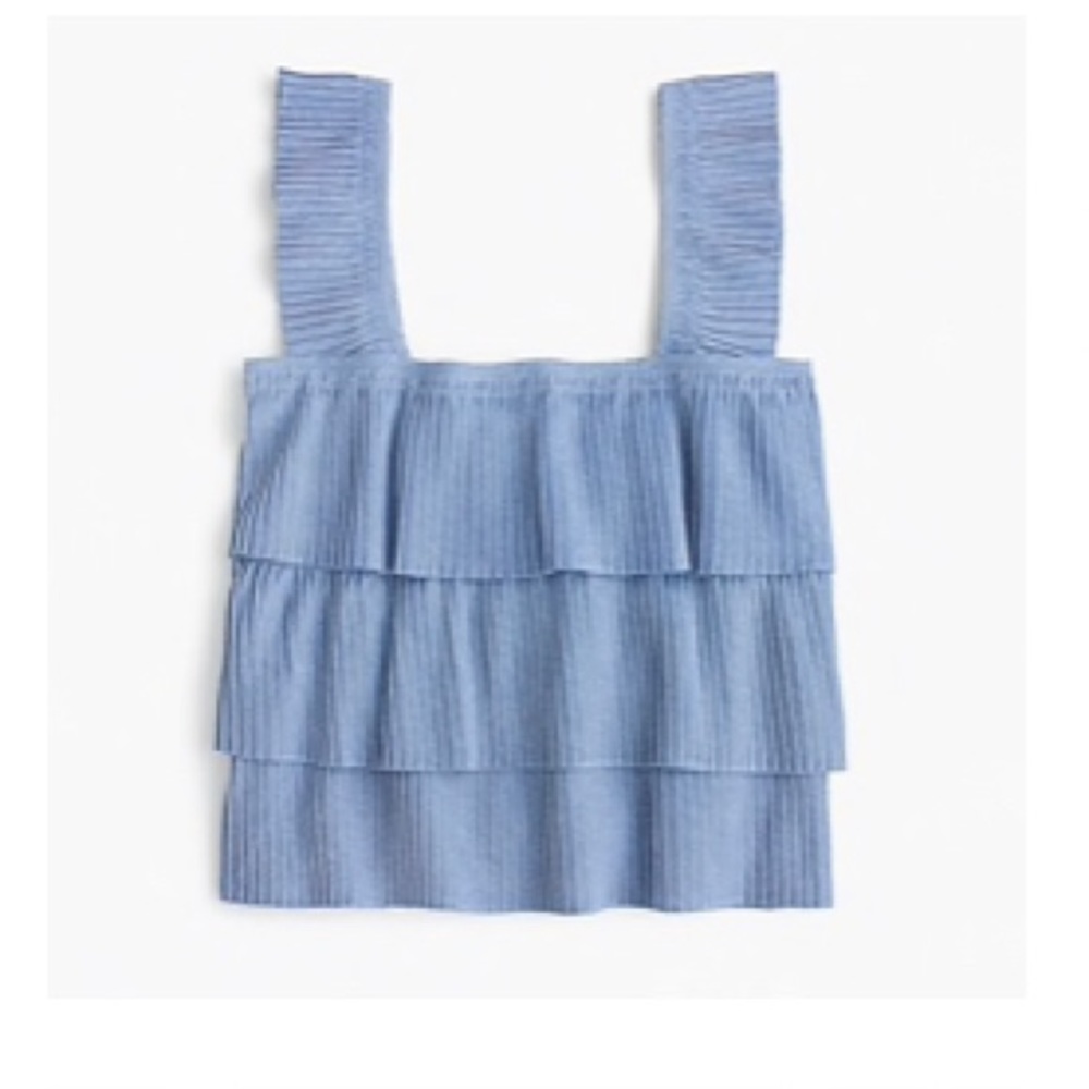 J. Crew Ruffle Pleated Tier Cotton Top (New)